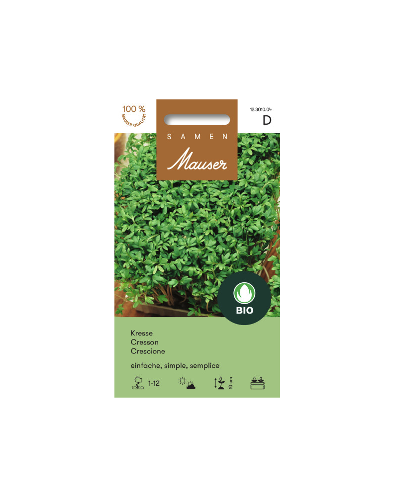 Kresse einfache, BIO-Knospe Samen