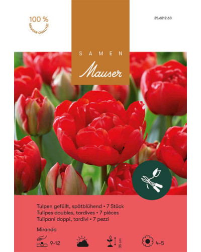 Miranda, Späte, gefüllte Tulpen Zwiebeln (rot)