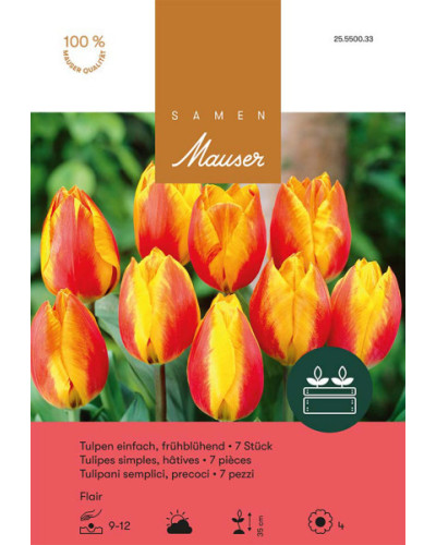 Flair, Frühe Tulpen Zwiebeln (rot, gelb)