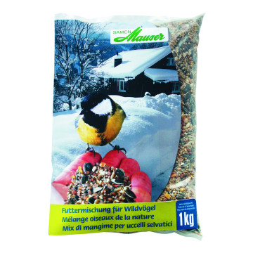 Vogelfutter und Futterhäuschen
